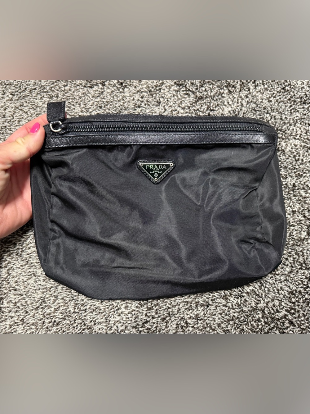 Prada black cosmetic bag